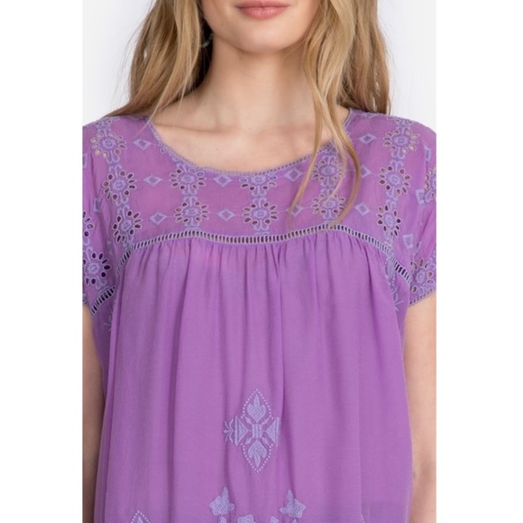Johnny Was Sally Top in Iris (Purple) - Picture 2 of 4
